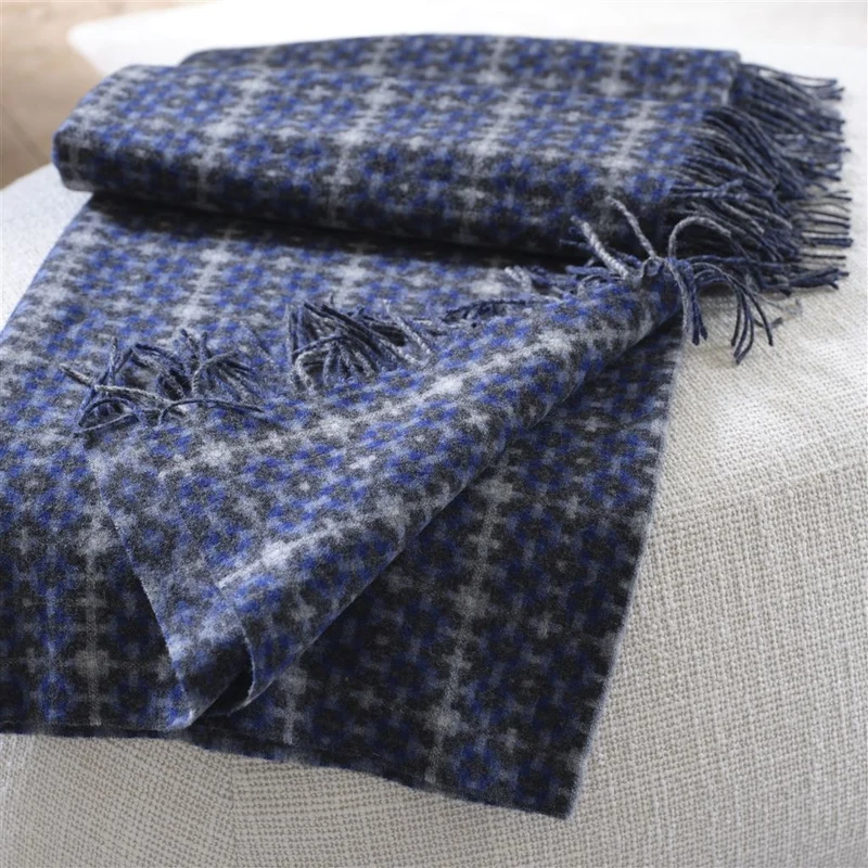 Merinowolldecke PEMBROKE COBALT