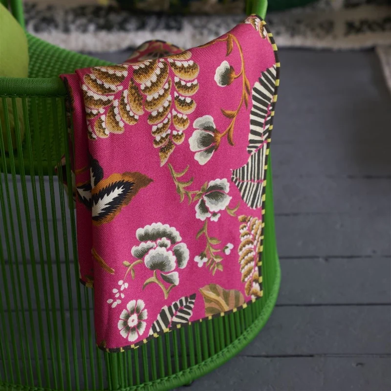 Merinowolldecke ROSE DE DAMAS CERISE