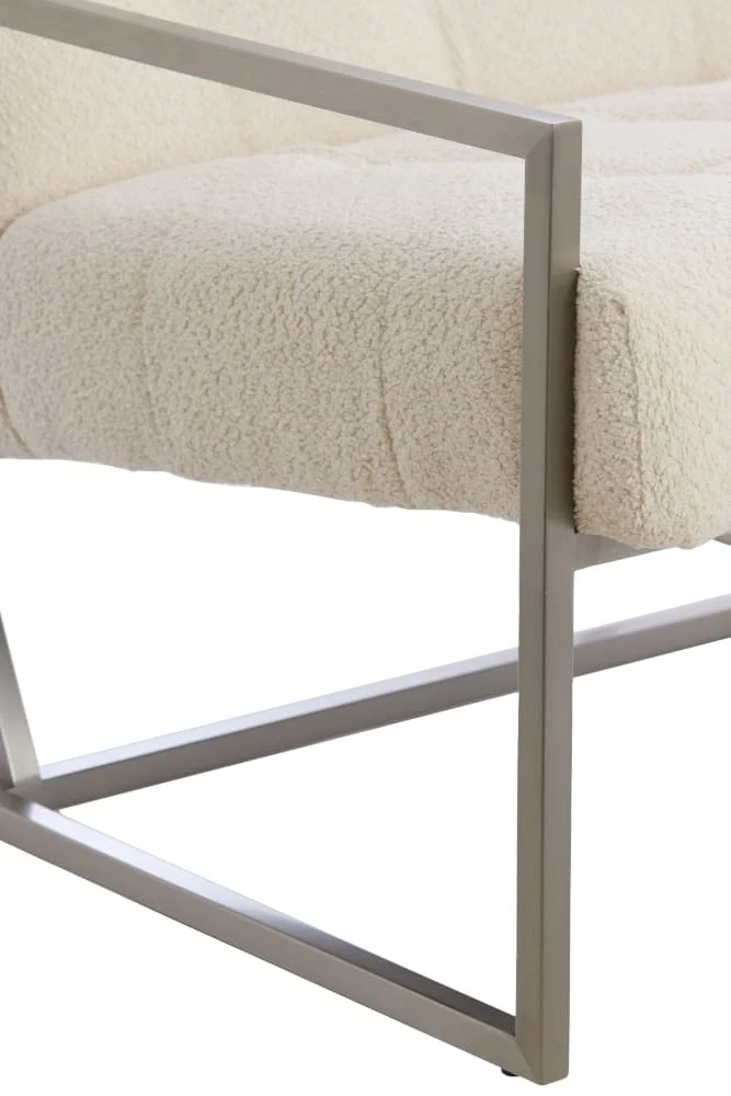 Loungesessel GENEVE boucle cremeweiß 81x71x70cm