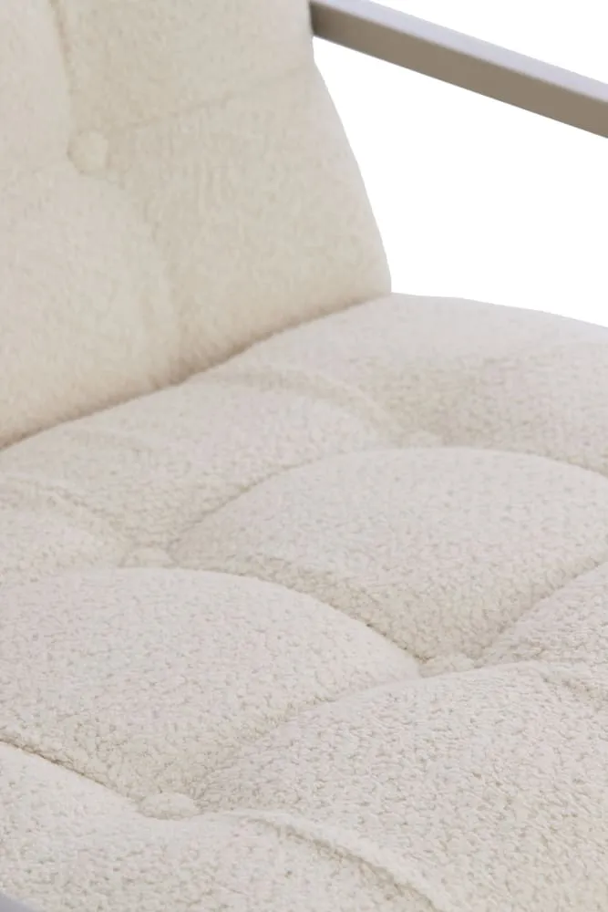 Loungesessel GENEVE boucle cremeweiß 81x71x70cm