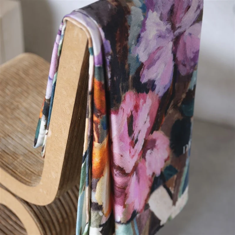 Merinowolldecke TAPESTRY FLOWER DAMSON
