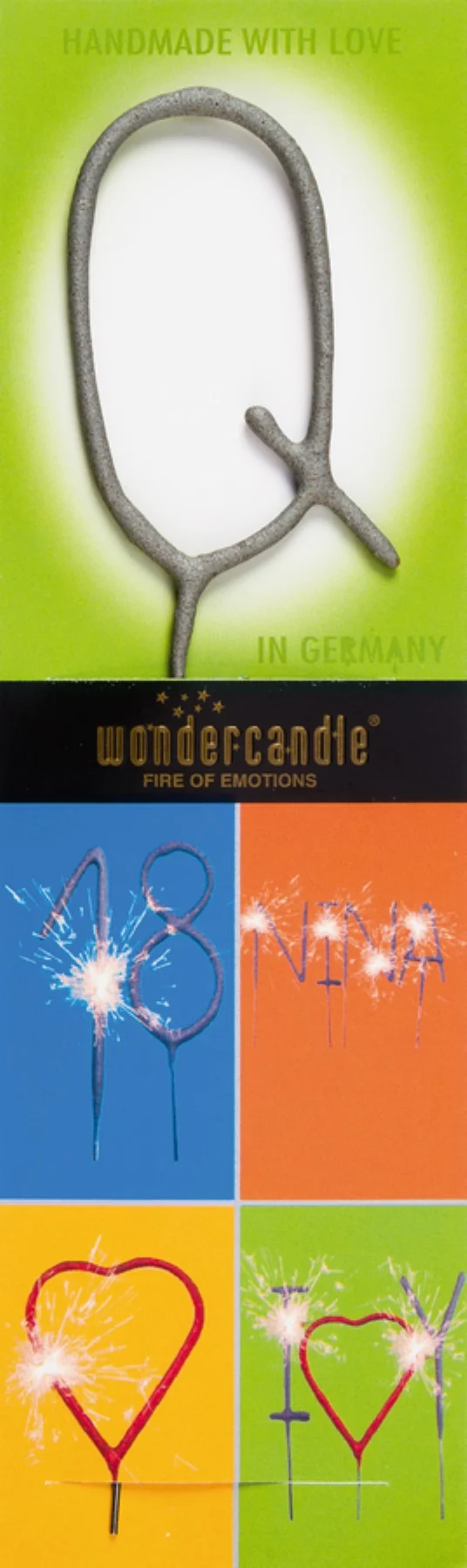Wunderkerze Buchstabe Classic Q 6,5cm 35s