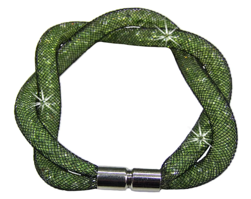 Stardust Armband zweireihig gedreht Hellgrün