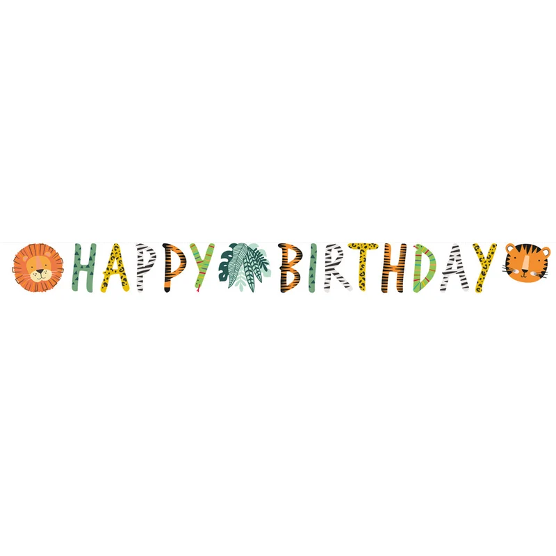 "Get Wild" Safari | Girlande Happy Birthday 180x15cm