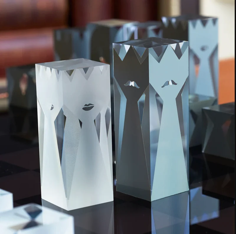 Schachspiel aus Acryl 'CHESS SET' smoke