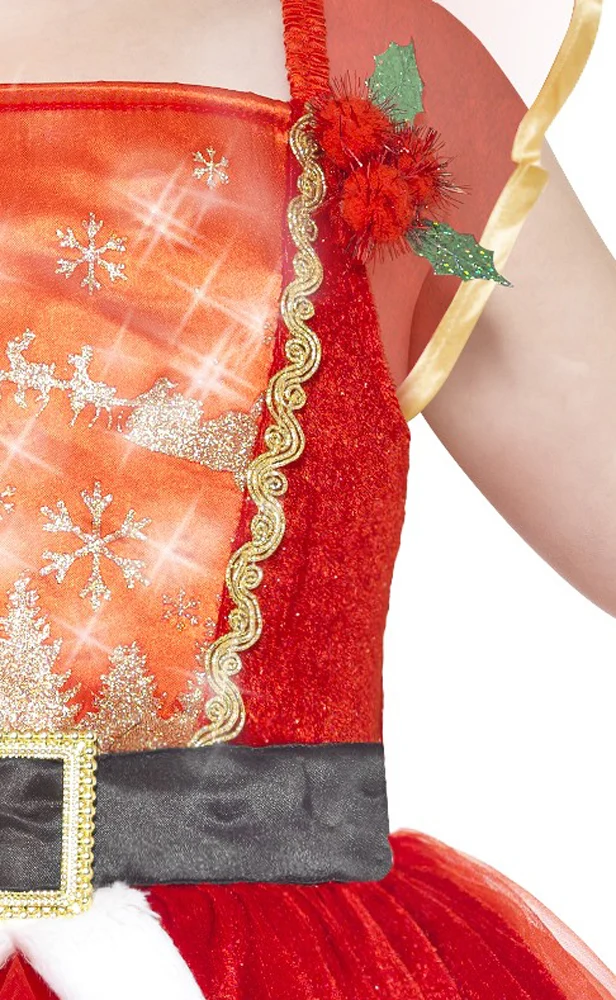Miss Santa Kostüm mit Lichteffekt für Mädchen