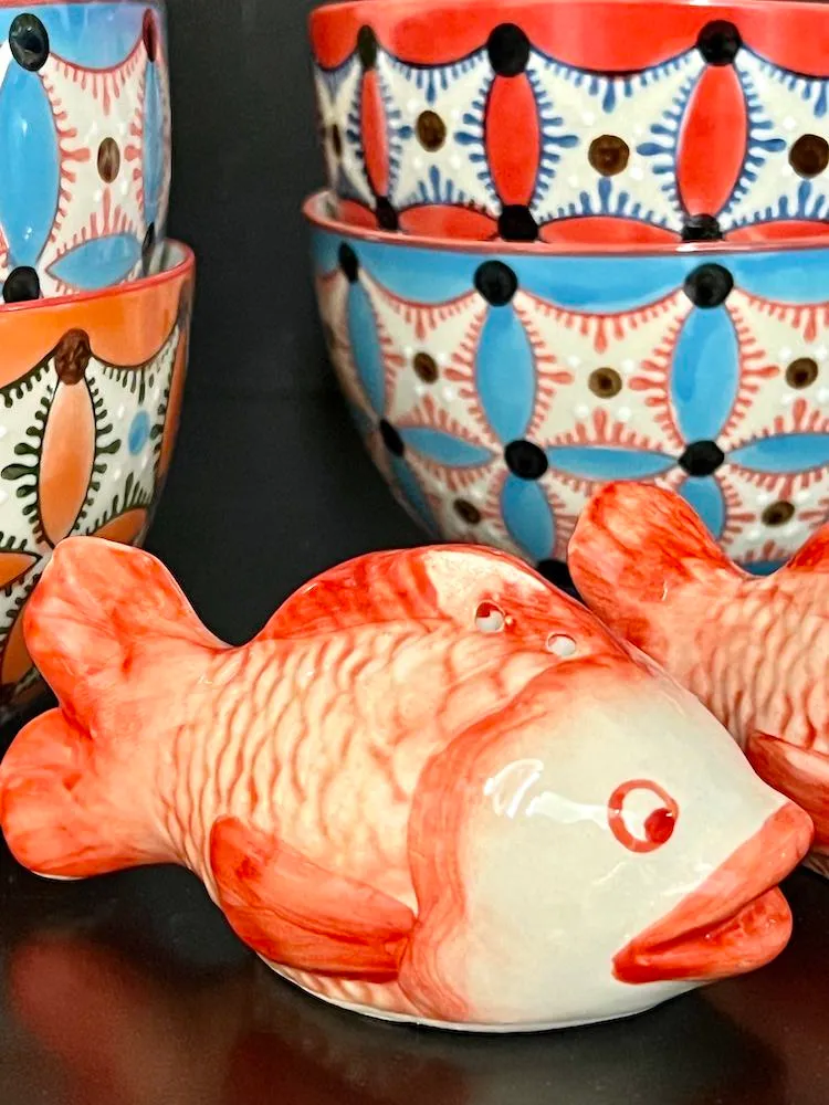 Salz- und Pfefferstreuer FISHES pink rot
