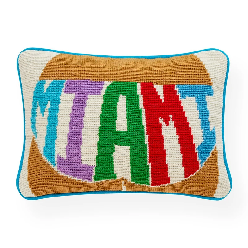Kissen JET SET NEEDLEPOINT MIAMI mehrfarbig