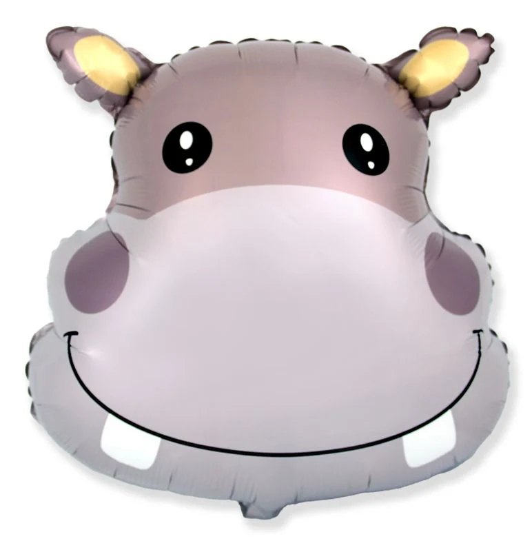 Shape Folienballon Hippo Kopf | 56 x 56 cm