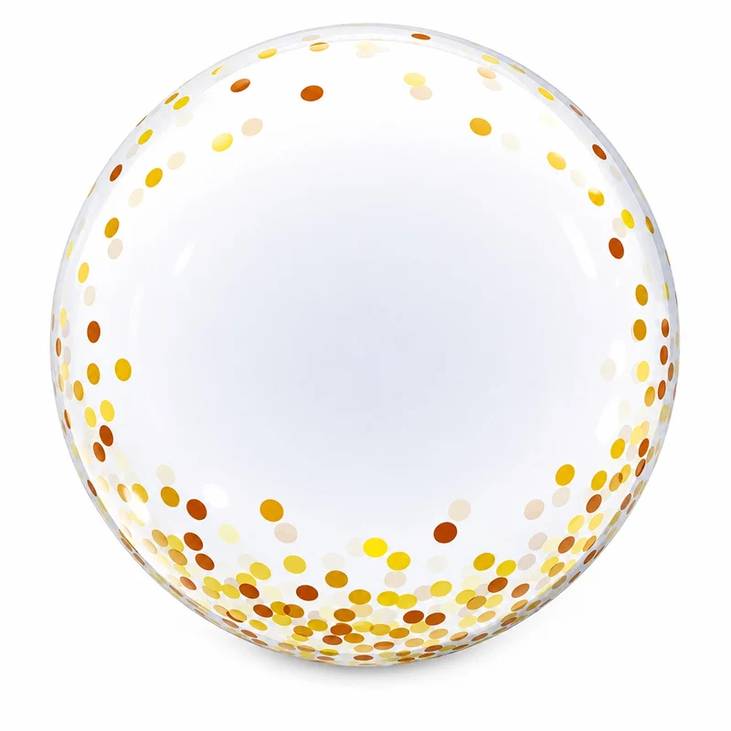 Bubble Ballon Ø 61 cm 24" | 1 Stk. Transparent Gold Confetti Dots