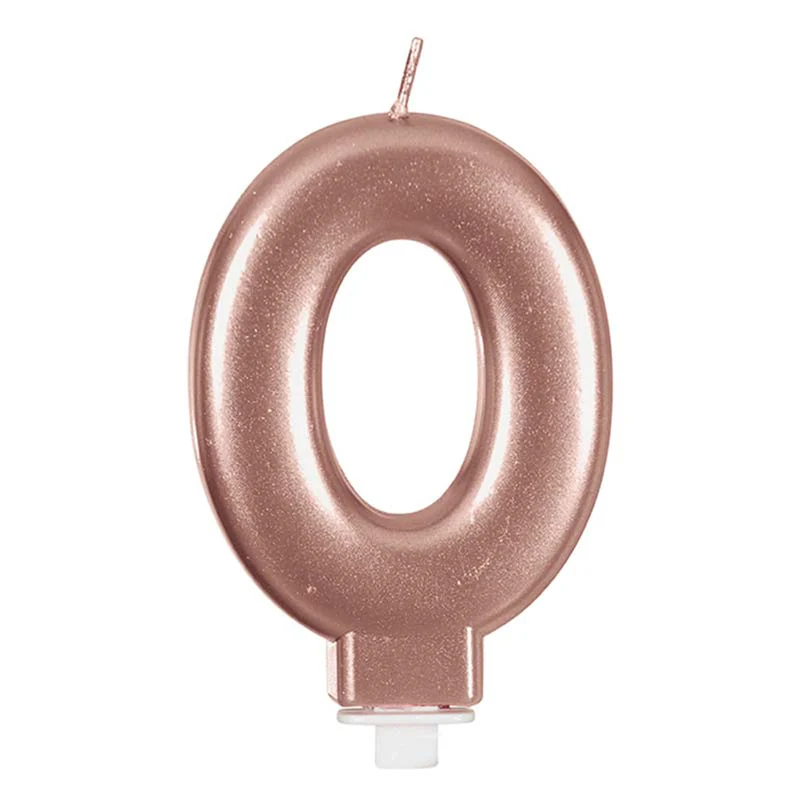 Zahlenkerze 0 Rosegold