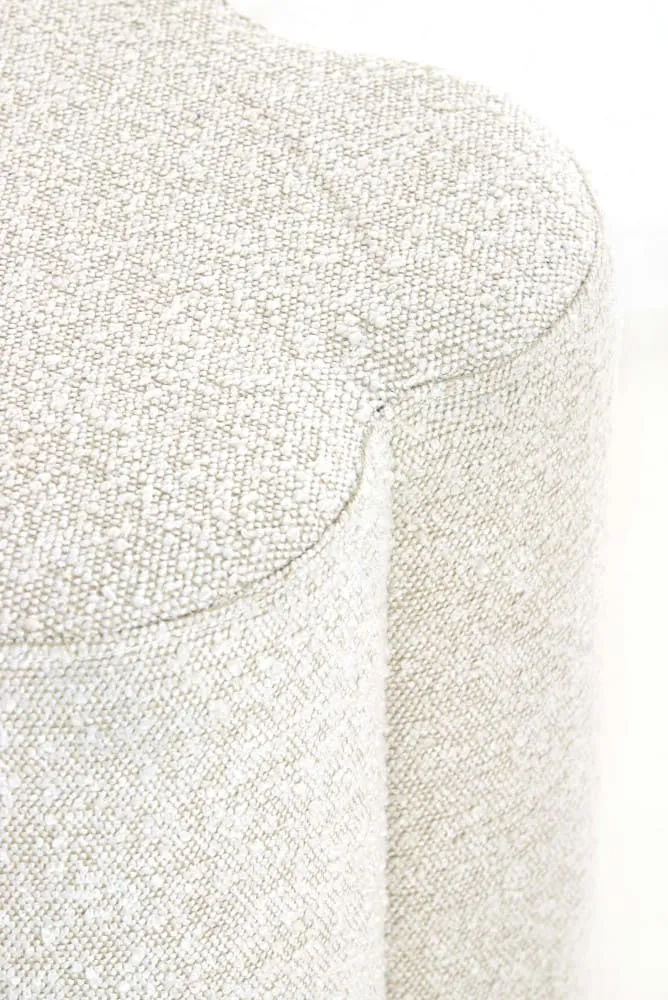Sitzpouf NALANI Bouclé 38x38x45cm in cremeweiß