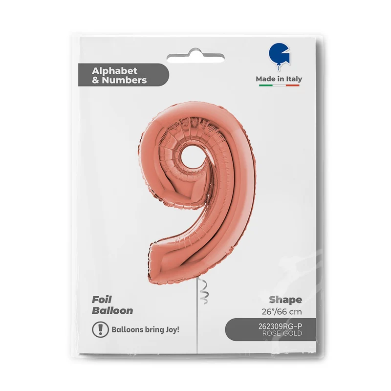 Riesenzahl Folienballon 26"/66cm | Rosegold #9