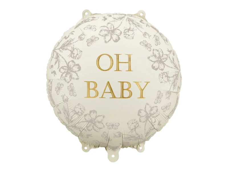 18" Folienballon"OH BABY" Blumen | Ø43cm