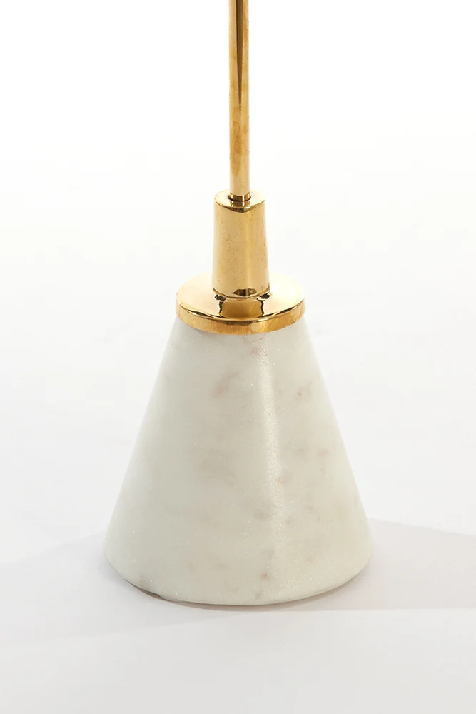 Kerzenhalter JOLIAN Marmor weiß, gold, H28 cm