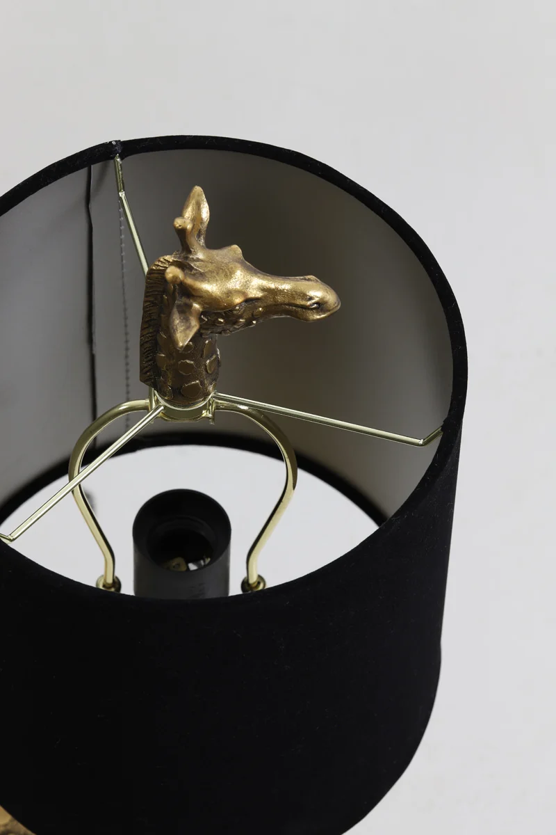 Tischlampe GIRAFFE, antik bronze+samt schwarz