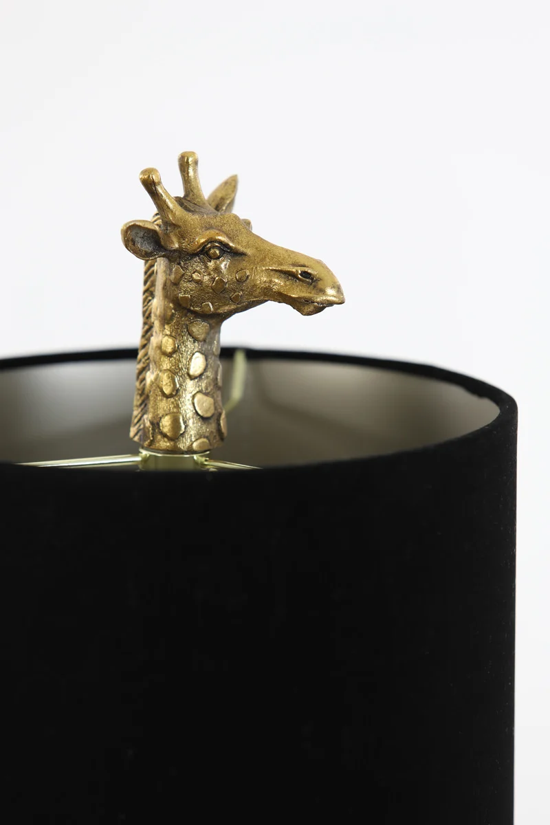 Tischlampe GIRAFFE, antik bronze+samt schwarz