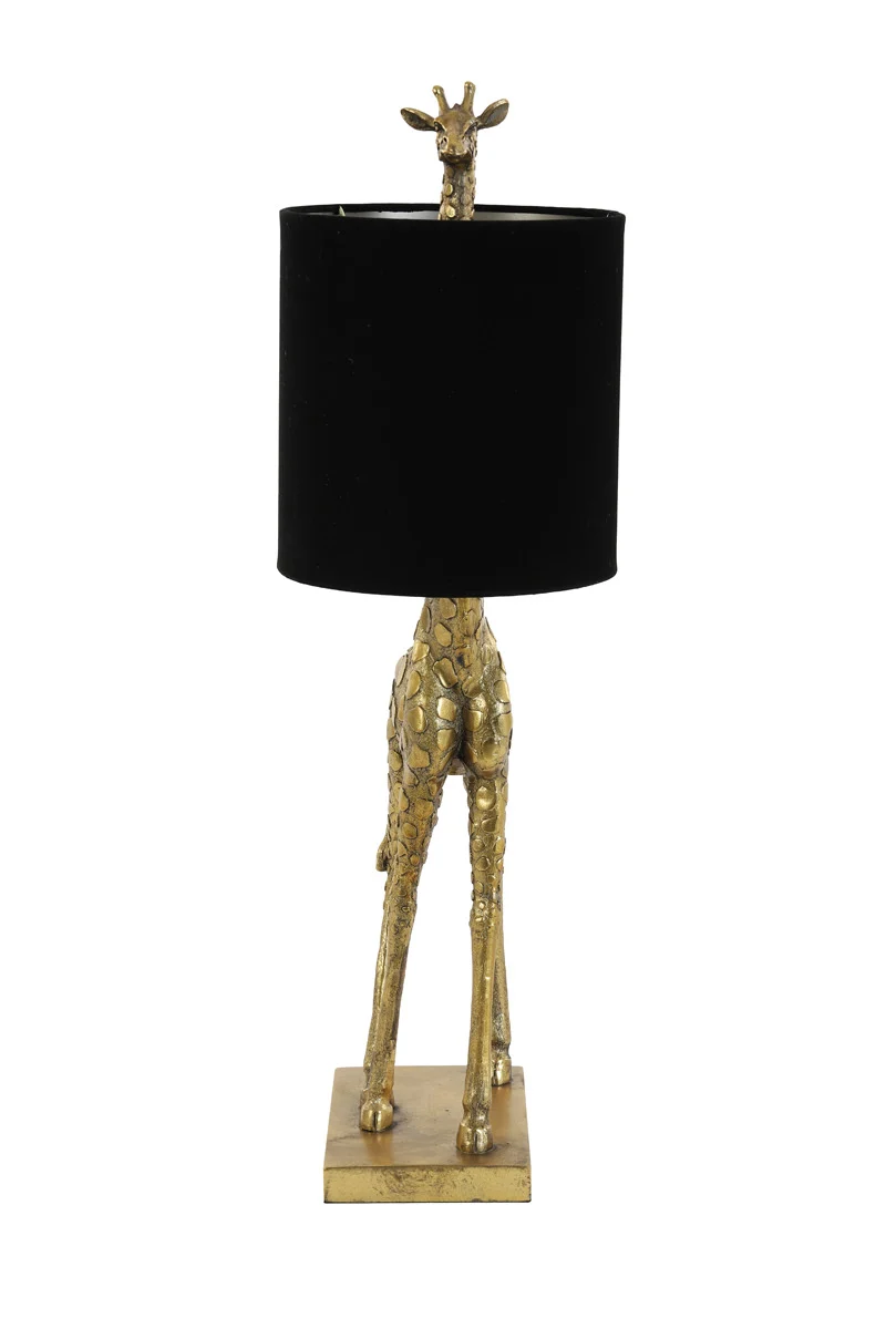 Tischlampe GIRAFFE, antik bronze+samt schwarz