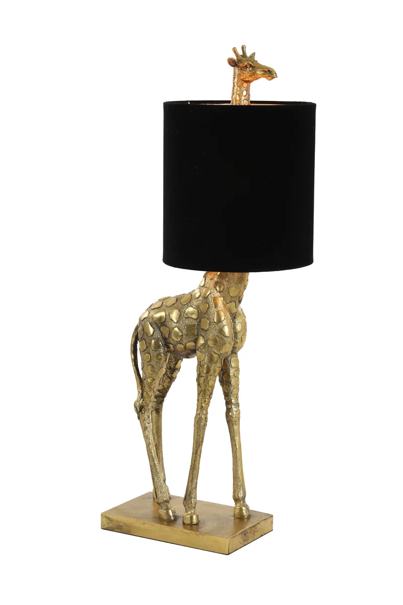 Tischlampe GIRAFFE, antik bronze+samt schwarz