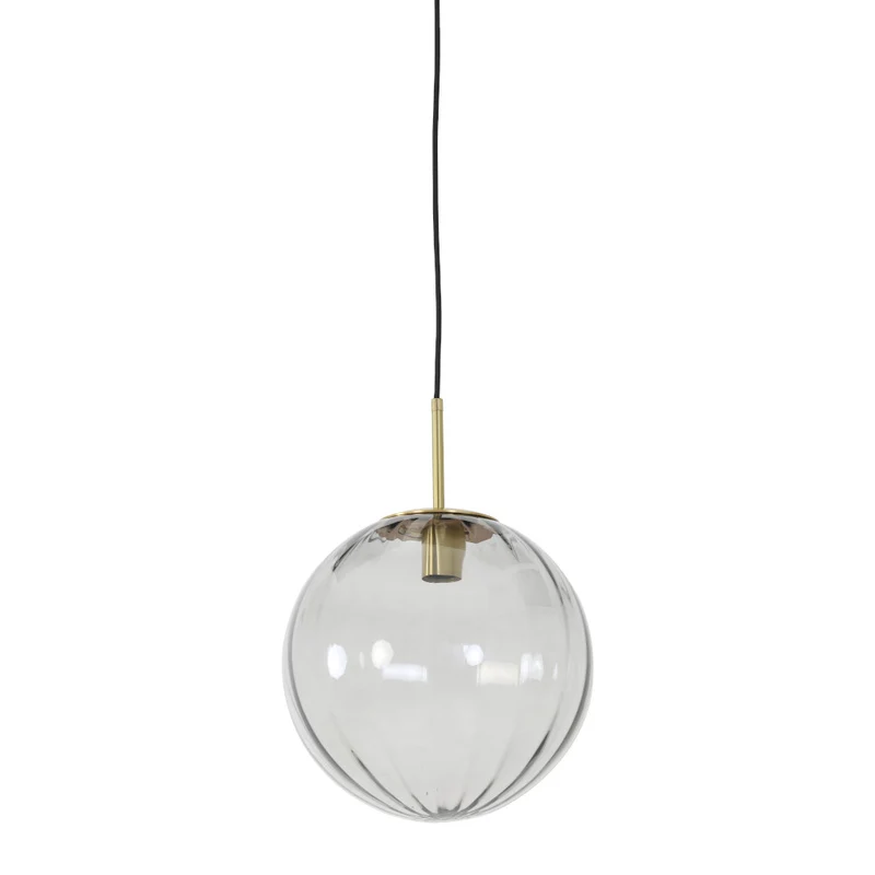 Hängeleuchte MAGDALA Ø30cm hell grau + gold
