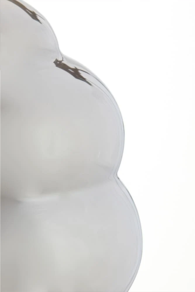 Tischleuchte MISTY Rauchglas grau + matt schwarz Ø30x46cm