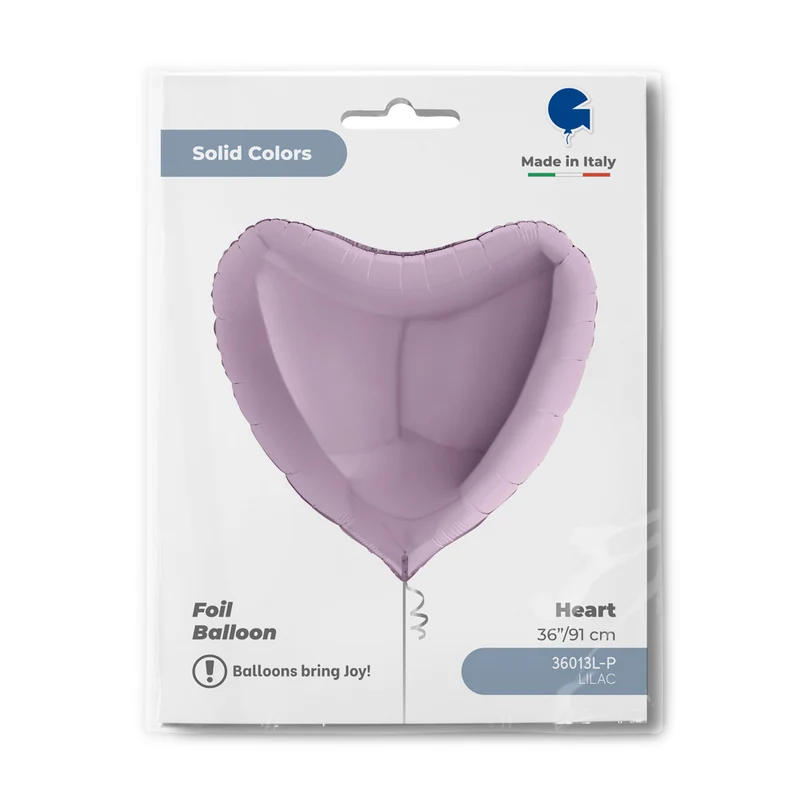 36"/Ø91cm Folienballon Uni Herz | Lila