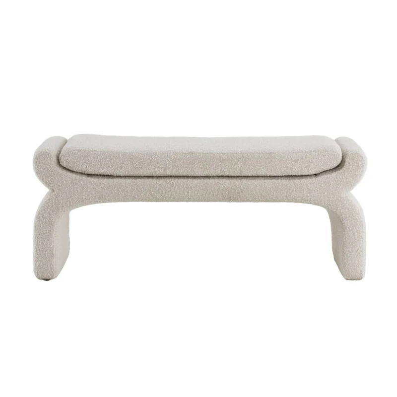 Hocker NAFYA, bouclé cremeweiß 119x45x48cm