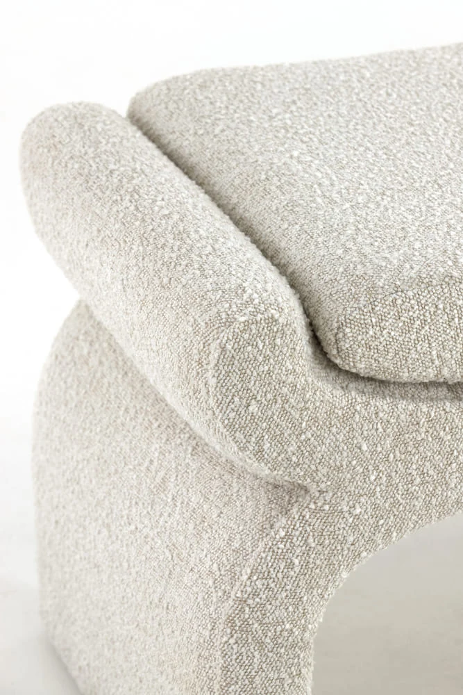 Hocker NAFYA, bouclé cremeweiß 119x45x48cm