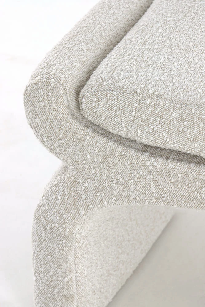 Hocker NAFYA, bouclé cremeweiß 119x45x48cm