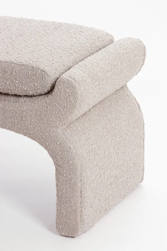 Hocker NAFYA, bouclé taupe 119x45x48cm