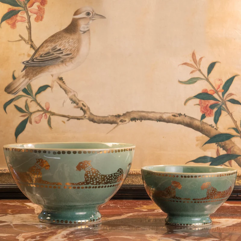 2er-Set Ortigia Sicilia Ceramic BOWL, grün-gold