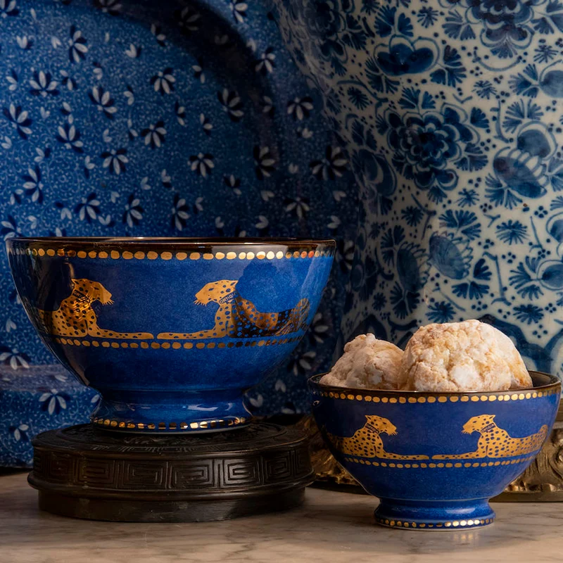 2er-Set Ortigia Sicilia Ceramic BOWL, blau-gold