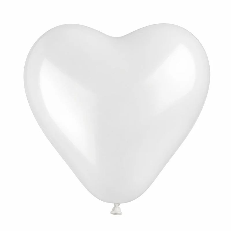 Latexballon Herz 30 cm Weiß #001 | 6 Stück