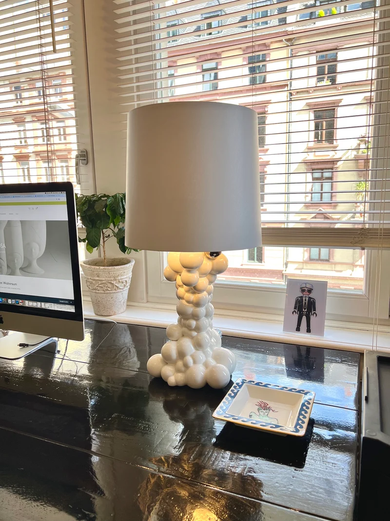 Bubbles Lamp Bosa Tischleuchte, weiss + Platin, Keramik