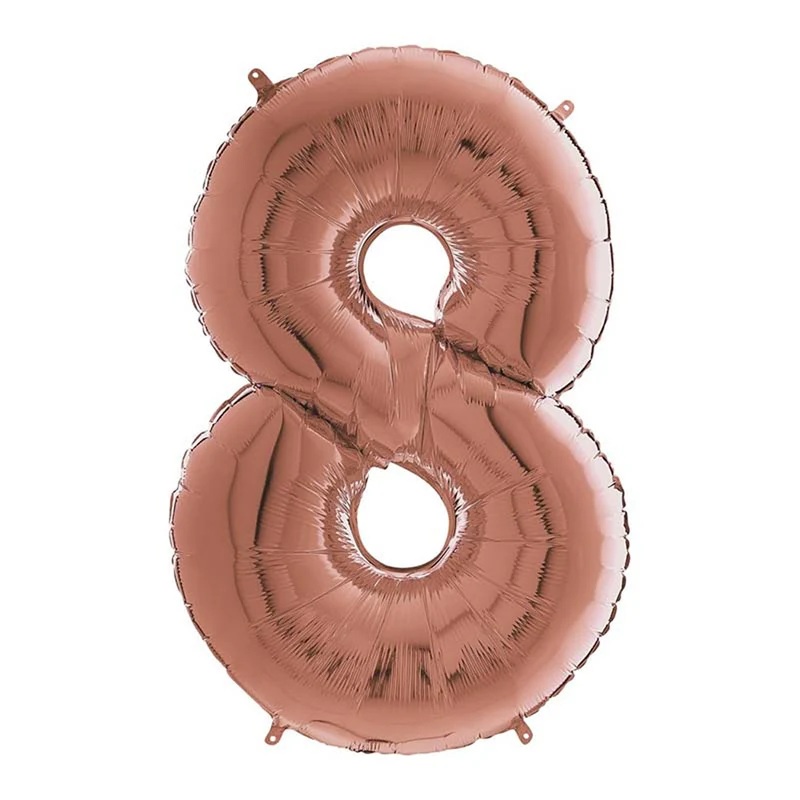 Riesenzahl Folienballon 26"/66cm | Rosegold #8