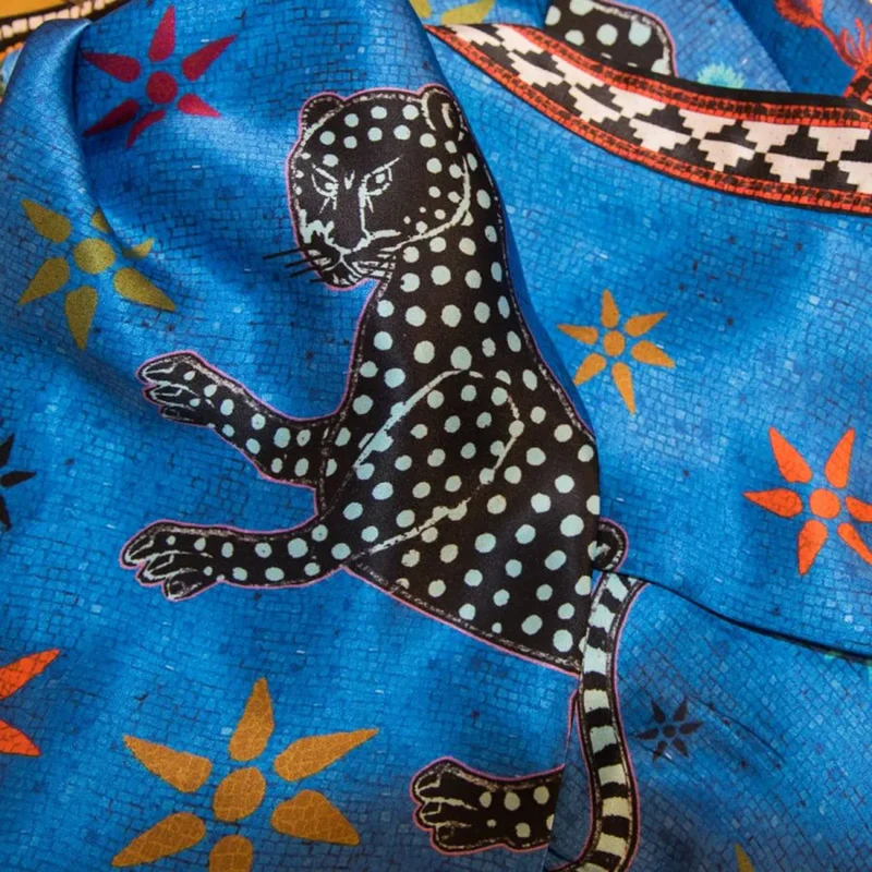 Kaftan MOSAIC BLUE, 100% Seide
