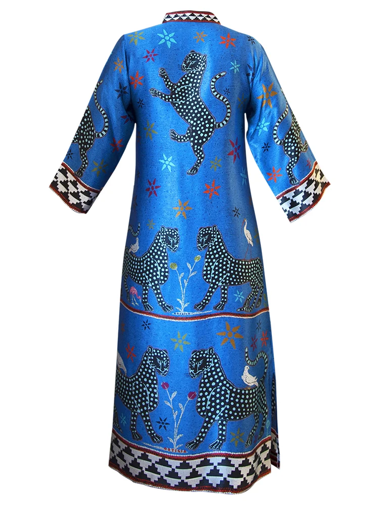 Kaftan MOSAIC BLUE, 100% Seide