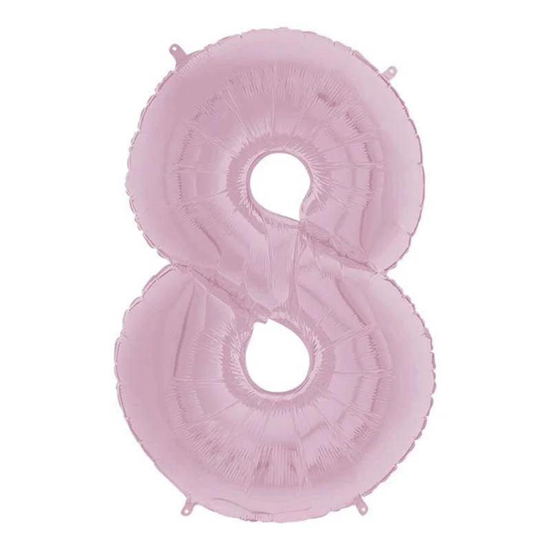 Riesenzahl Folienballon 26"/66cm | Pastel Pink #8