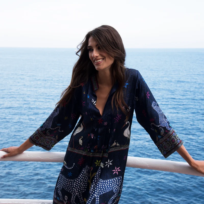 Kaftan BLU NOTTE, 100% Seide