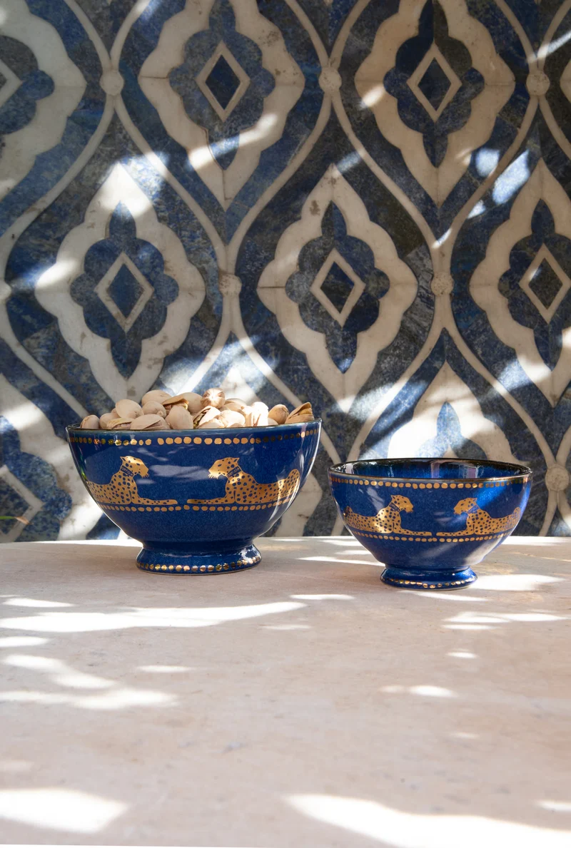 Ortigia Sicilia Ceramic BOWL, blau-gold, ø10 cm