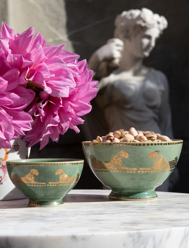 Ortigia Sicilia Ceramic BOWL, grün-gold, ø14,5 cm
