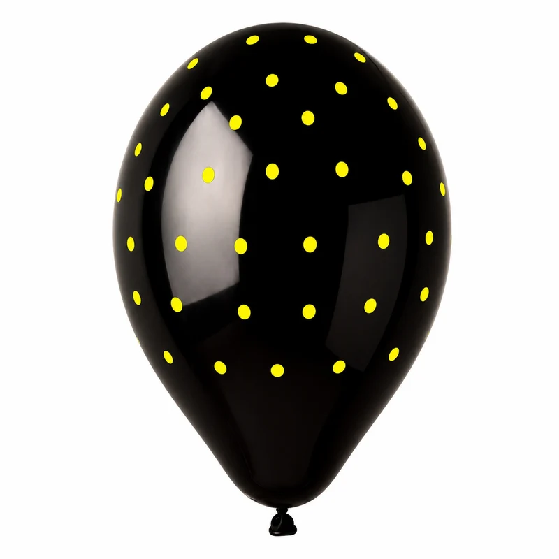 Latexballon 33 cm Chic Dots Weiß Schwarz Gold | 5 Stück