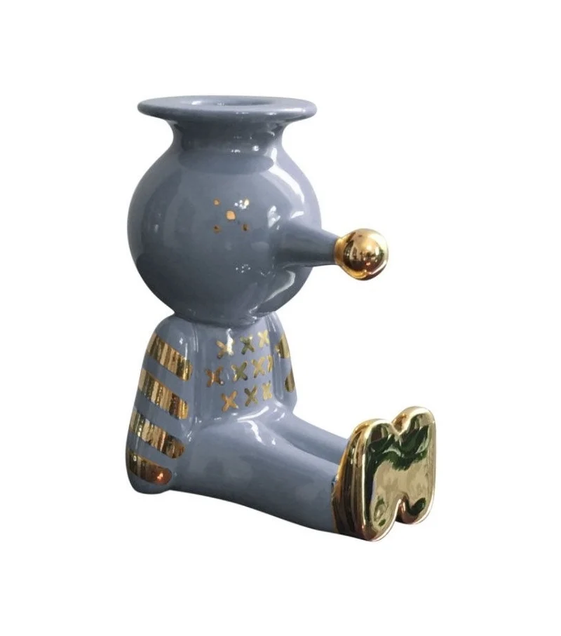 PINOCCHIETTO Kerzenhalter in grau-gold von Bosa