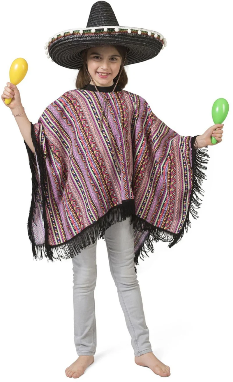 Mexikaner Poncho für Kinder "Pedro" - Bunt