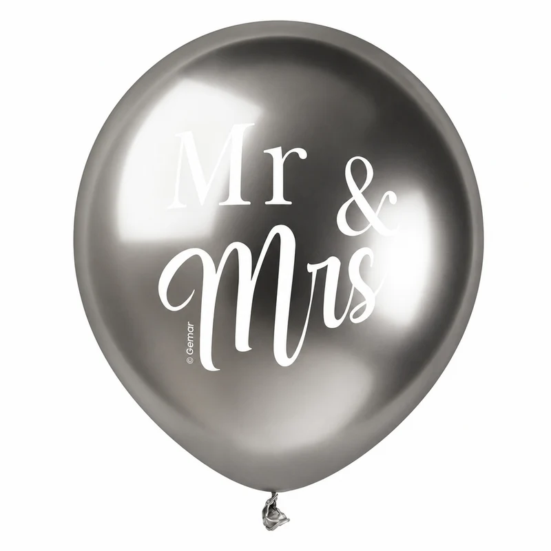 Latexballon 48 cm Mr&Mrs + Just Married Roségold Silber | 3 Stück