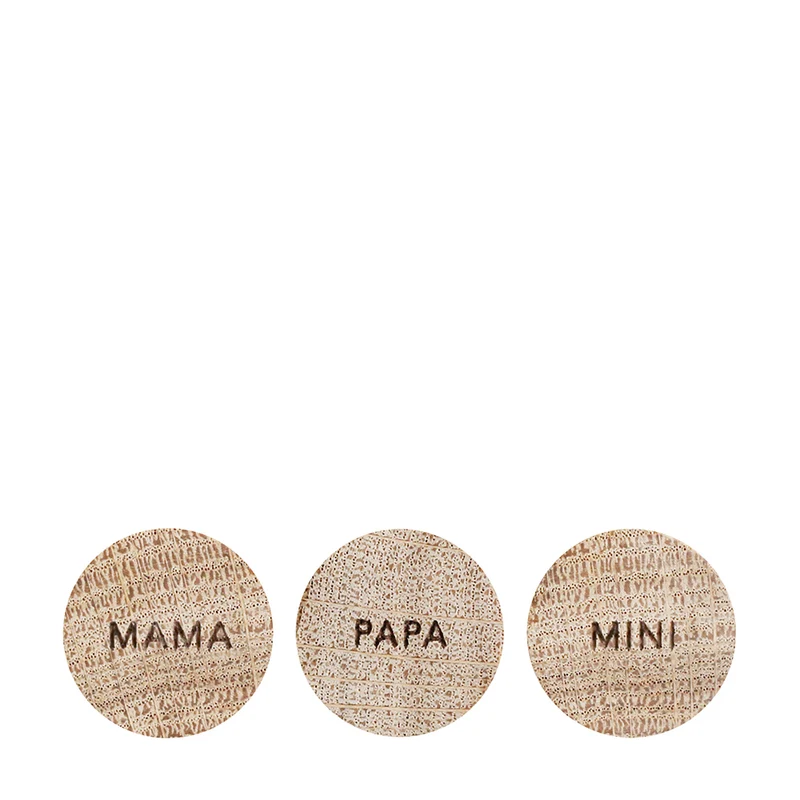 Eulenschnitt Holzmagnet 3er Set Familie