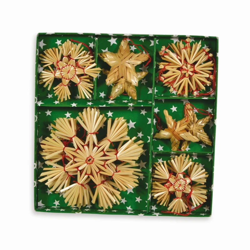 Riffelmacher 16 Strohsterne 5-10 cm 75314 | Beige - Weihnachtsanhänger