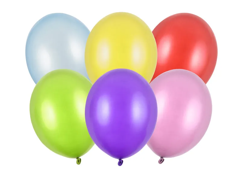 100 Stk. Latexballon Ø30cm "Uni Metallic" | Bunt Mix