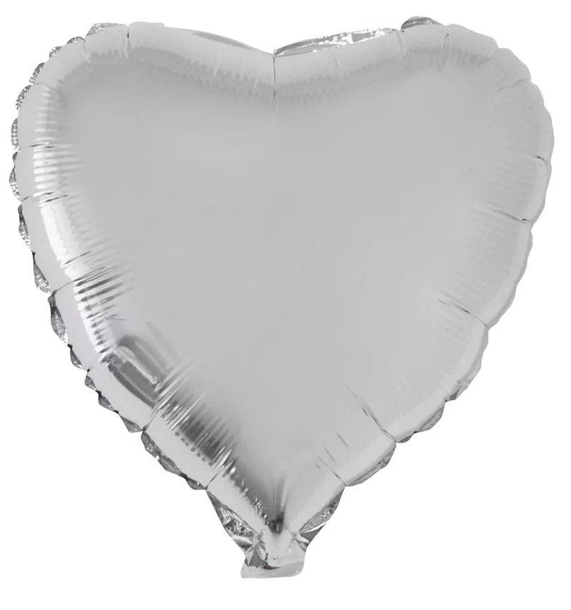 XL Folien Herz Luftballon 52 x 46 cm - Silber