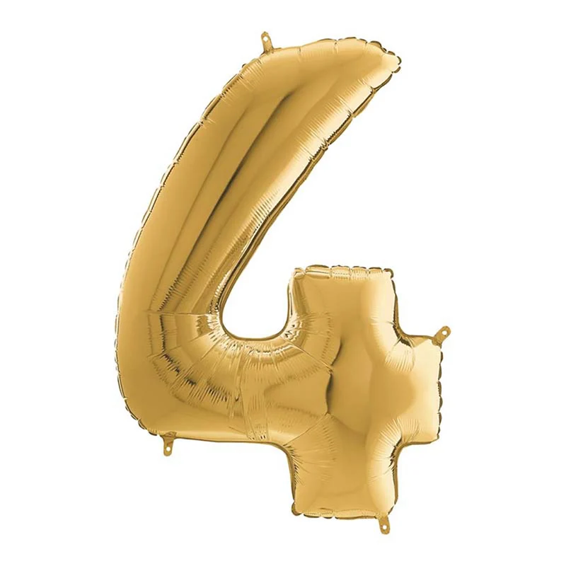Riesenzahl Folienballon 26"/66cm | Gold #4